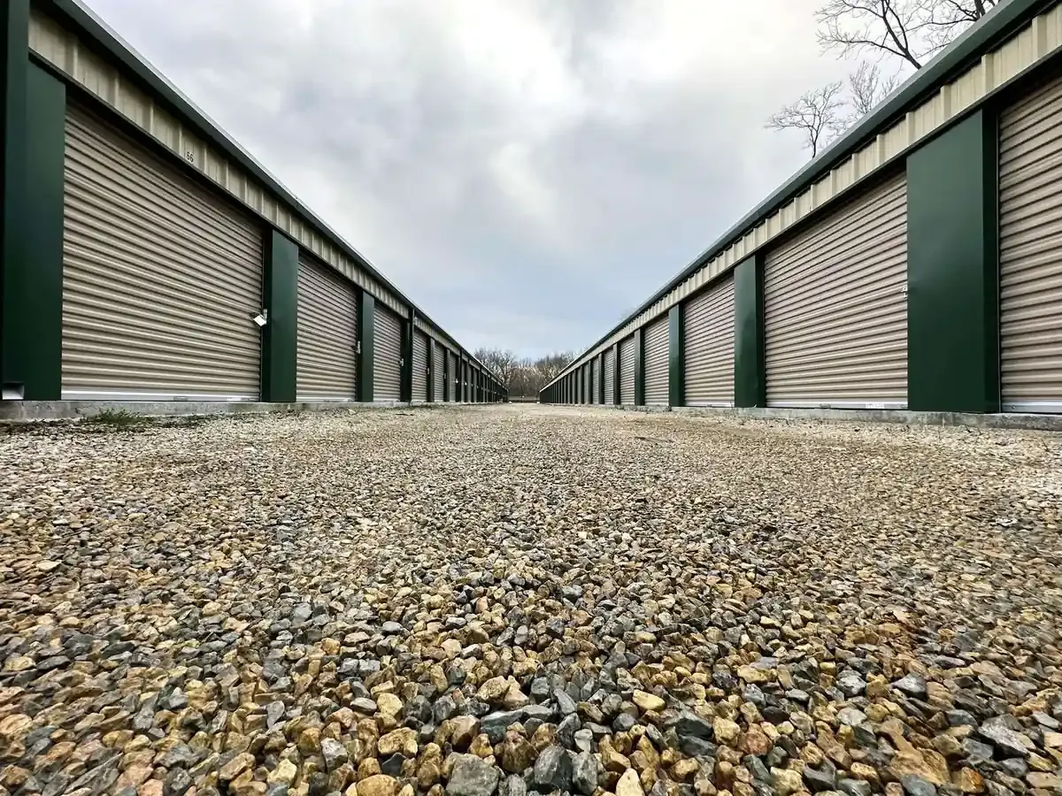 Rows of storage units KO Storage of Farmington, MO